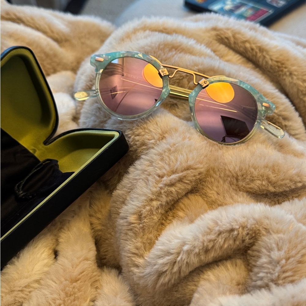 KREWE Sunglasses with Gold and Pink Accents